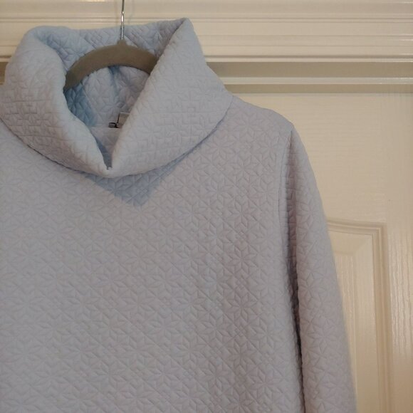 J. Crew Quilted Snowflake Pullover Tunic Cowl Neck Gentle Sea Holiday Soft L - Picture 6 of 15